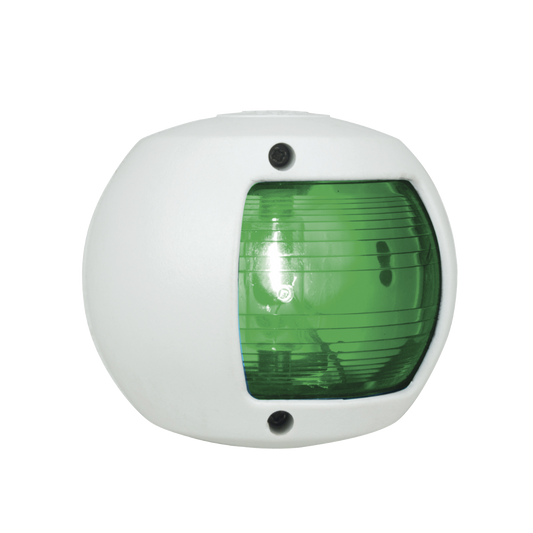 0170-WSD-12V - Luz lateral de Navegación en Color Verde con Carcasa Blanca para Embarcaciones a Vela o a Motor de Menos de 20 Metros