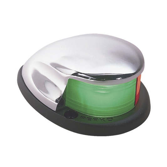 0227-DP0-CHR - Luz Bi-Color de Montaje Horizontal con Carcasa Cromada para Embarcaciones a Motor Menores de 20 Metros
