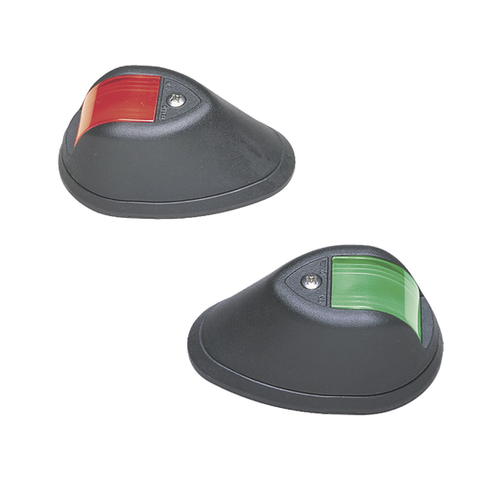 0254-B00-DP1 - Set de Luces de Navegación Verticales Rojo / Verde con Carcasa en Color Negro para Embarcaciones a Motor de Menos de 20 Metros