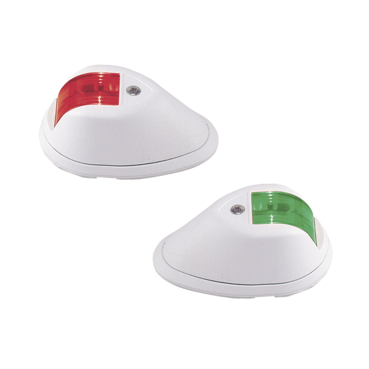 0254-W00-DP1 - Set de Luces de Navegación Verticales Rojo / Verde con Carcasa en Color Blanco para Embarcaciones a Motor de Menos de 20 Metros