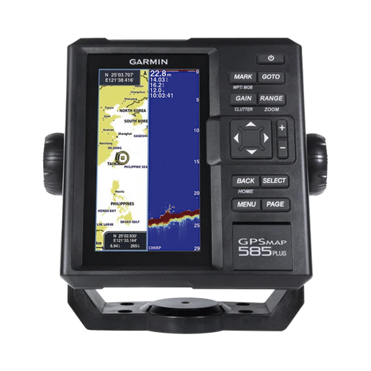 10-01711-00 - Plotter de Navegación GPSMAP 585 Plus / Pantalla 6" WVGA / Sonar CHIRP 600W / ClearVü Scanning Sonar / Compatible GPS-GLONASS-BeiDou / Quickdraw Contours / 2 Ranuras SD / IPX7 / Multiidioma