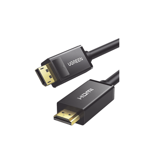10204 Cable DP Macho a HDMI Macho | Longitud 5m | Soporta 4K@30Hz | Soporta 3D | Cobre Estañado 28AWG | Blindaje interno múltiple | Transmisión Unidireccional | Botón de Liberación | Chip de Última Generación.