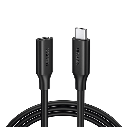 10387 - Cable USB-C Macho a USB-C Hembra | 1metro | USB-C 3.1 Gen 2 | Compatible con Thunderbolt 3 | TPE |  Transferencia de Datos 10 Gbps | Soporta hasta 100W para Carga Rápida |  Reversible.