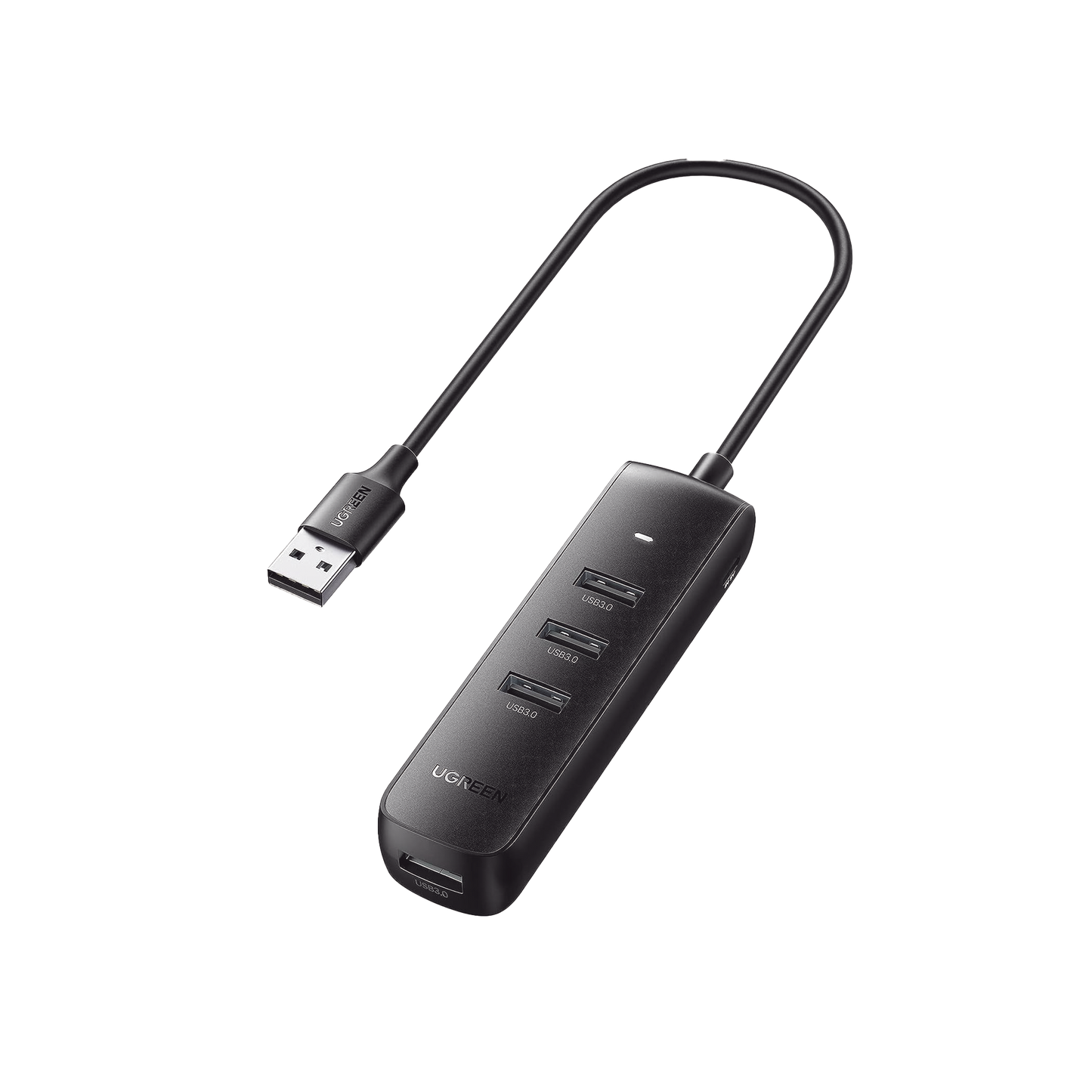 10915 HUB USB-A 3.0 4 en 1 | 4 Puertos USB-A 3.0 (5Gbps) | Cable de 25 cm | Indicador Led | Ideal para Transferencia de Datos | Entrada USB-C para alimentar equipos de mayor consumo como discos duros | Color Negro.