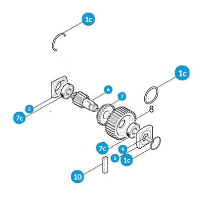 119-RIG051 - Arbol Lento con engrane de plástico para barreras GARD4, G4000 y G6000