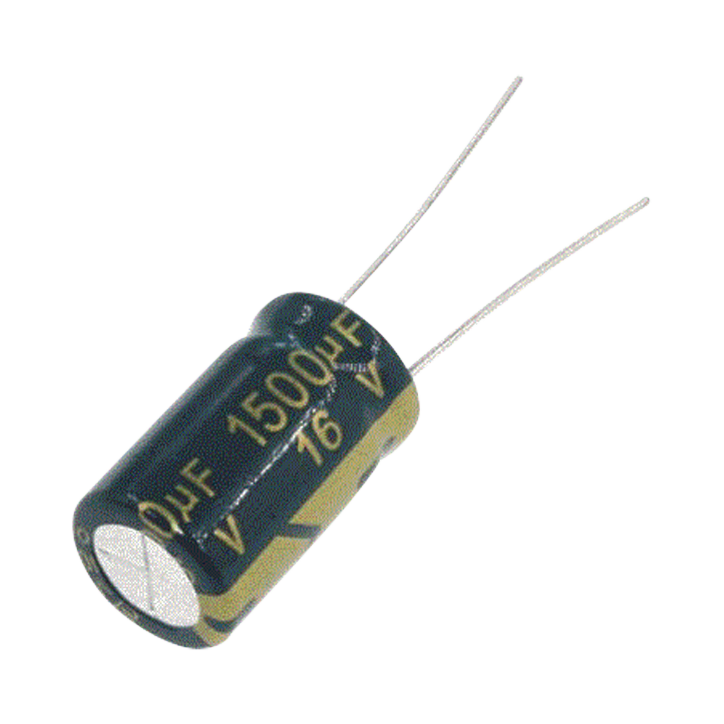 1500MF0016V - Capacitor Electrolítico de Aluminio, Radial de 1500 µFd, 16 Vcc, 105 °C, 10 x 20 mm.