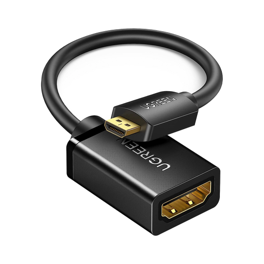 15844 Adaptador Micro HDMI a HDMI (HDMI Tipo D)   / 18Gbps / 4K@60Hz / HDR /  Tecnología 3D / ARC / Carcasa PC+ABS / HDCP/ Longitud de 22 cm