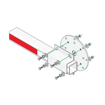 1601-241 - Kit de Instalación Para Brazos de Plástico Doorking / Incluye Disco y Enganche de Fijación