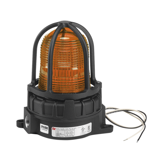 191XLS-024-A - Luz de advertencia LED para ubicaciones peligrosas, montaje para superficies, 24 VCD, color Ámbar