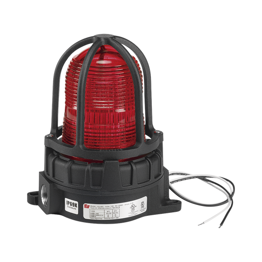 191XLS-120240-R - Luz de advertencia LED color Rojo para ubicaciones peligrosas, montaje para superficies, 120/240Vca,