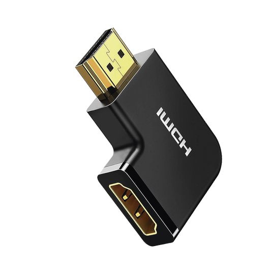 20112 Adaptador HDMI Tipo L Macho a Hembra / Hacia Abajo / HDMI 2.0  4K@60Hz / Proporciona Flexibilidad Sin Doblar los Cables HDMI