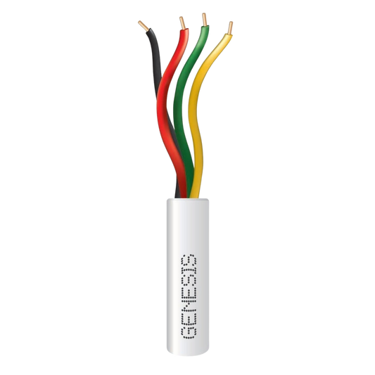 2103-1101/1000 Bobina de 305 Metros / Alambre de Cobre / 4 x 22 AWG / Riser / Para Interior / Color Blanco/ Para Aplicaciones de Alarmas de Intrusión / Sistemas de Automatización.