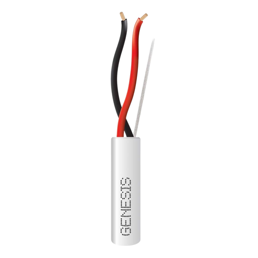 2114-1101/1000 Bobina de 305 Metros de Cable 2 x 18 AWG / Uso INTERIOR / Riser / Blanco / Para aplicaciones en Alarmas de intrusión, Control de acceso, Interfonos, TV porteros, Automatizacion, Audio y Voceo.