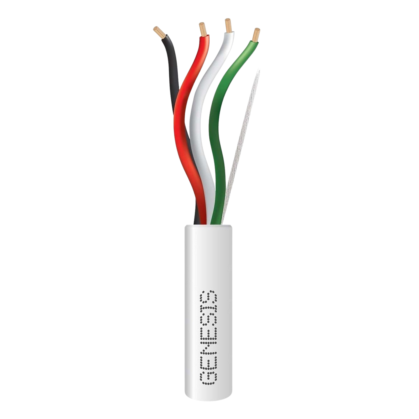 2115-5501/500 Bobina de 152 Metros / Cable de Cobre / 4 x 18 AWG / Riser / Para Interior / Color Blanco / Para Aplicaciones de Alarmas de Intrusión/Control de Acceso/ Automatización / Interfonos y Tv Porteros