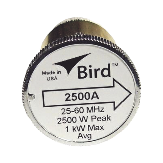 Elemento de Potencia en linea 7/8" a 2500 Watt para Wattmetro BIRD 43 en el Rango de Frecuencia de 25 a 60 MHz