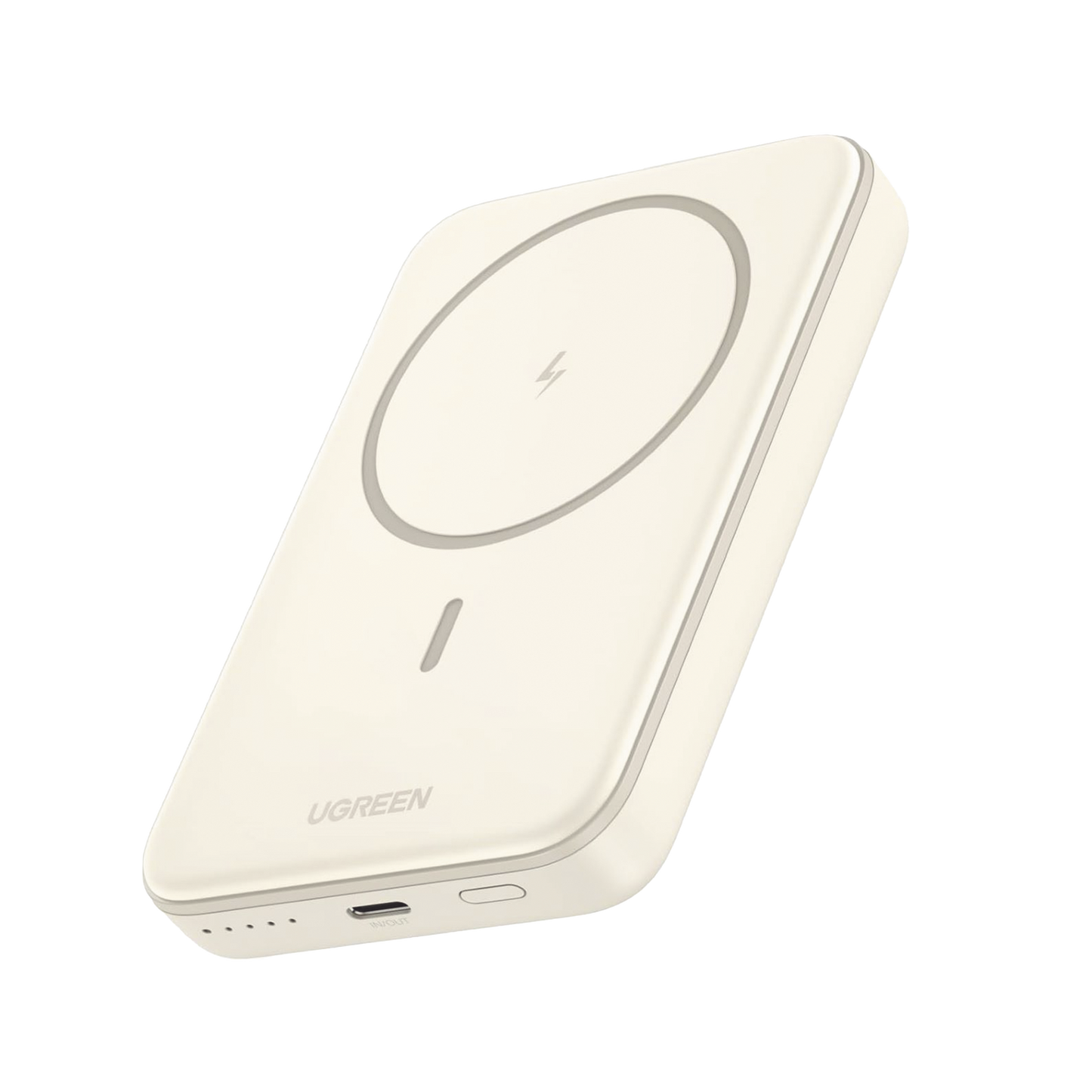 25208 Power Bank MagSafe de 10000mAh | 20W | Carga Inalámbrica y por Cable USB-C | Sistema de Protección Inteligente | Tecnología de Carga Rápida | Ultra Delgado | Ultra ligero | Compatible con iPhone 15/14/13/12 | Color Beige.