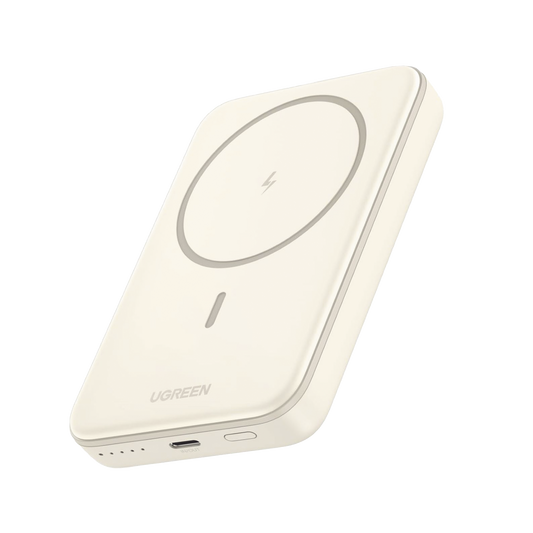 25208 Power Bank MagSafe de 10000mAh | 20W | Carga Inalámbrica y por Cable USB-C | Sistema de Protección Inteligente | Tecnología de Carga Rápida | Ultra Delgado | Ultra ligero | Compatible con iPhone 15/14/13/12 | Color Beige.