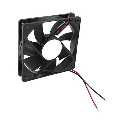 259-1472-ND Ventilador Anticondensante Axial Cuadrado, 12Vcc, 120x120x25 mm, 75.0 CFM, 1.9 W, 161 mA, 2200 RPM.