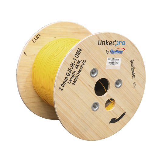 2MMOM4PVC - Fibra Óptica Multimodo OM4, 2 mm, Simplex, Tight Buffer, 900 micras, Color Amarillo