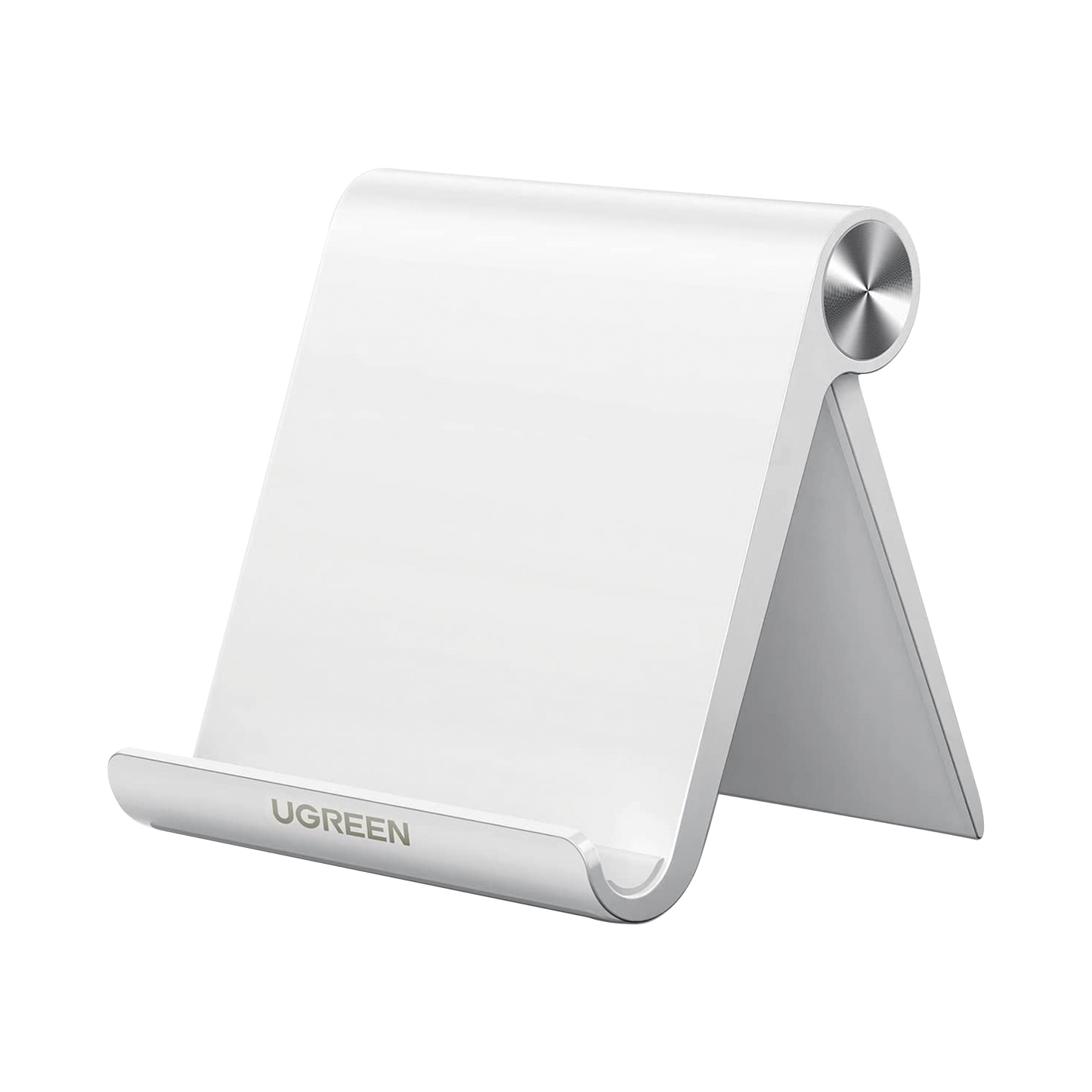 Soporte de Escritorio para Telefono Celular / Ajustable de 0° a 100° / Goma Antiarañazos / Antideslizante / Amplia Compatibilidad con dispositivos de 4 a 7.9 / Plegable / ABS / Color Blanco
