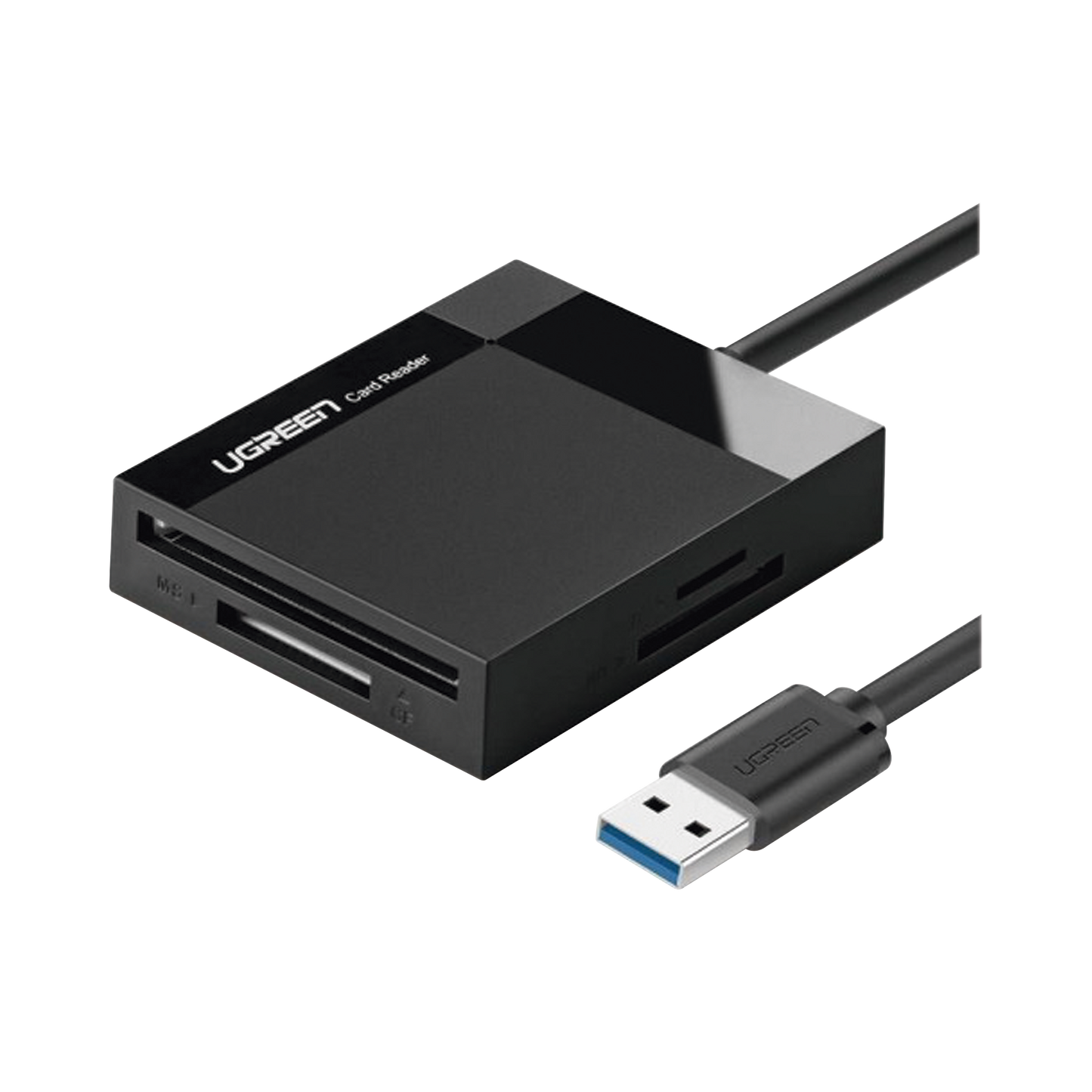30333 - Lector de Tarjetas USB-A 3.0  a CompactFlash (CF)/ MemoryStick (MS)/ TransFlash (TF)/ SecureDigital (SD) | 4 en 1 | 5Gbps | Hasta 2TB | Soporta Windows/Mac OS/Linux/Android | Lectura de tarjetas simultánea | Cable de 15cm.