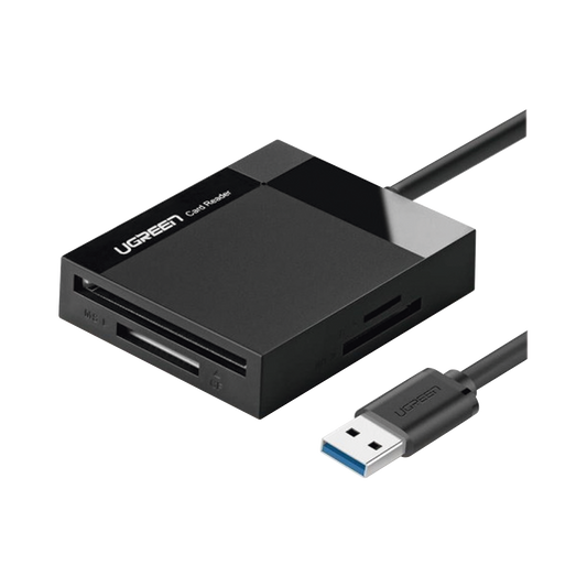 30333 - Lector de Tarjetas USB-A 3.0  a CompactFlash (CF)/ MemoryStick (MS)/ TransFlash (TF)/ SecureDigital (SD) | 4 en 1 | 5Gbps | Hasta 2TB | Soporta Windows/Mac OS/Linux/Android | Lectura de tarjetas simultánea | Cable de 15cm.
