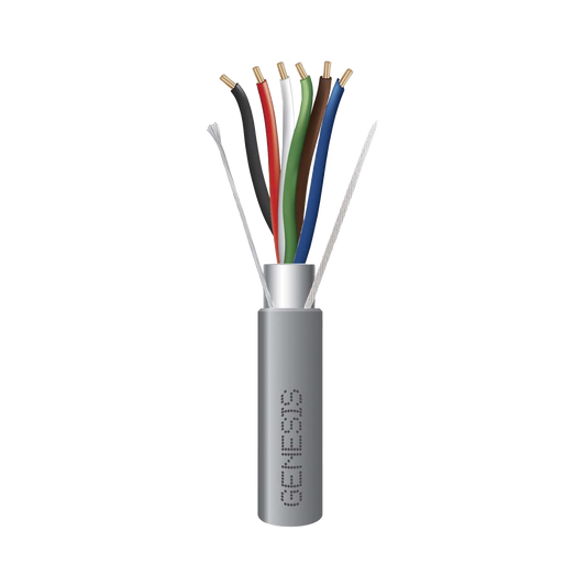 3206-1109 - Bobina de 305 Metros (1000 Pies) de Cable  6 x 22 AWG / Blindado / Plenum de Color Gris / Aplicaciones de Audio, Seguridad y Control