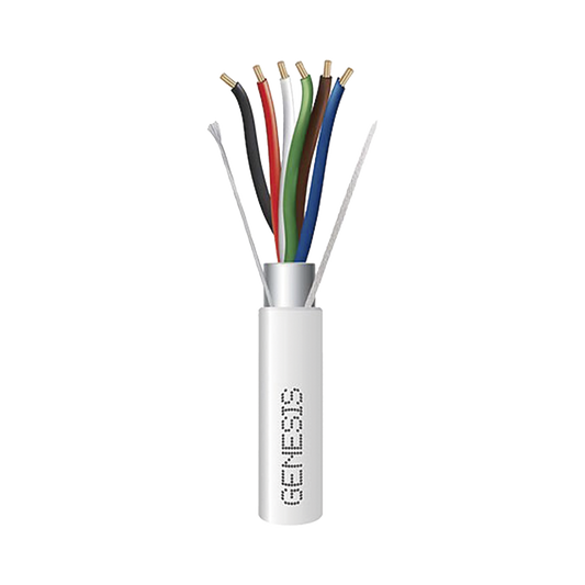 3216-1012 - Carrete de 305 Metros (1000 Pies) / Cable de Cobre / 6 x 18 AWG / Plenum / Color Blanco / Blindado / Para Aplicaciones de Alarmas de Intrusi�n / Control de Acceso / Automatizaci�n / Interfonos y Tv Porteros