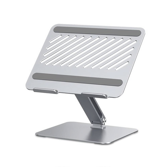 40291 - Soporte de Aluminio para Laptop | Ajustable 180° | Soporta Laptops de 10 a 17.3''| Capacidad de Carga 5Kg | Excelente Estabilidad | Diseño Para Alta Disipación de Calor | Altura y Angulo Ajustable | Plegable y Portátil.