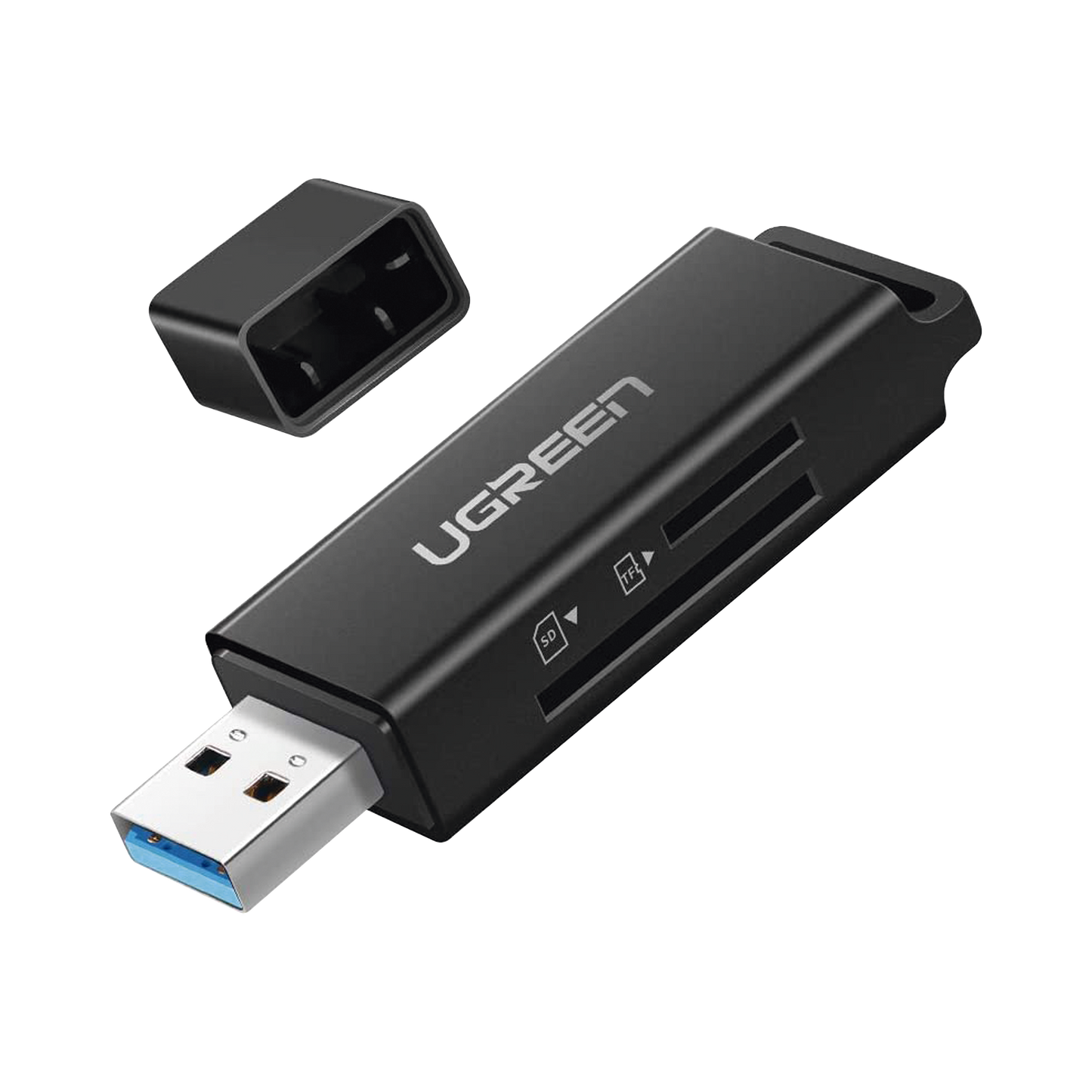 40752 - Lector de tarjetas SD portátil USB 3.0 de doble ranura / adaptador de tarjeta de memoria flash concentrador para TF SD Micro SD SDXC SDHC MMC RS-MMC Micro SDXC Micro SDHC UHS-I