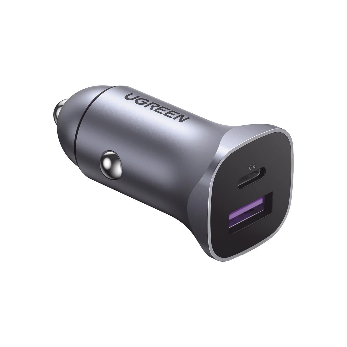 40858 - Cargador de Auto 30W | 2 Puertos USB-A y USB-C | Carga R�pida | Compatible con Veh�culos de 12 y 24 VCD | PD3.0, QC4.0, SCP, PPS | Indicador Led | Dise�o Compacto | Chip Inteligente | Caja de Aluminio
