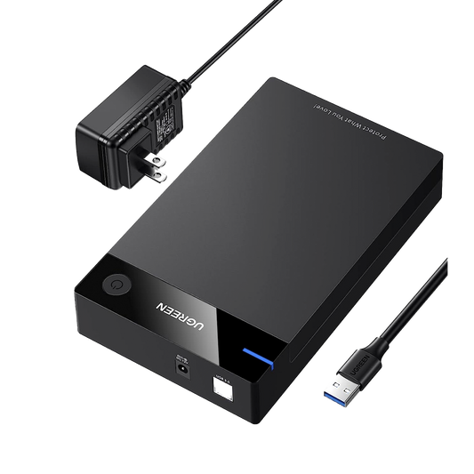 50423 Carcasa de Disco Duro para  3.5 y  2.5 (Enclosure) | Con Cable USB 3.0 | Para HDD 3.5 / SSD 2.5 | SATA I/II/III | UASP | Hasta 16 TB | Compatible con Windows, Linux, Mac OS | No Requiere Controlador | Cable 1m | Incluye Adaptador d