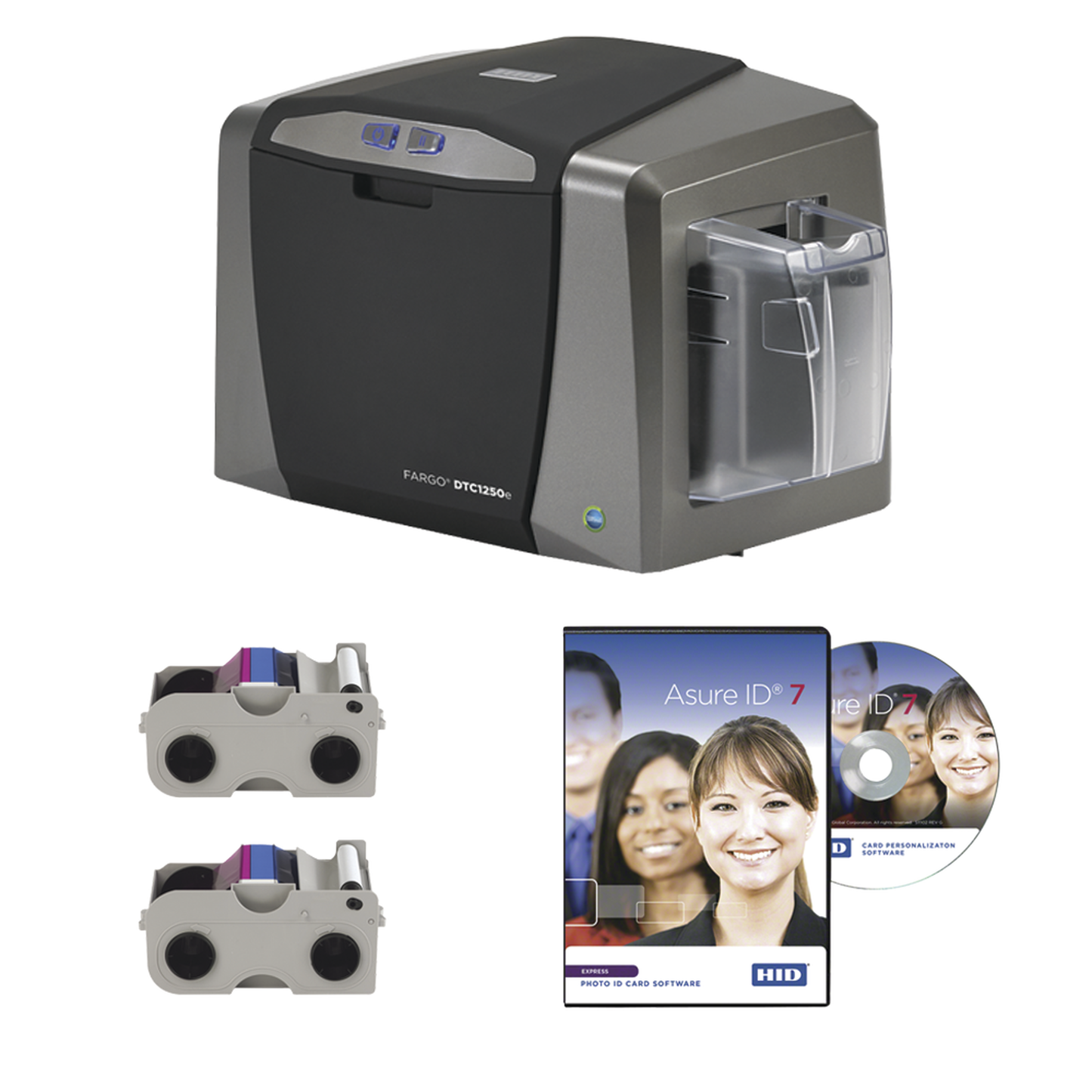 50610 Kit de Impresora de tarjetas PVC DTC1250e/ Una Cara / Incluye: 2 Ribbons Color y Software/ 3 Años Garantia