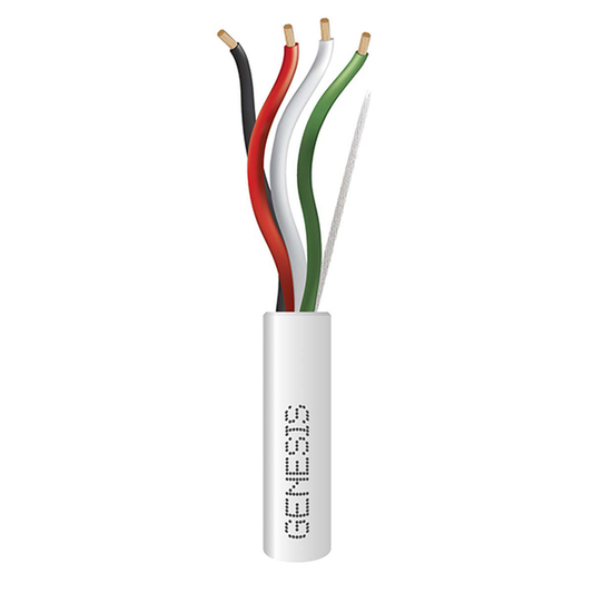 54745501 Bobina de 152 Metros de Cable / Calibre 16 / 2 Pares / Color Blanco / Aplicaciones de Alarmas de Intrusión y Automatización
