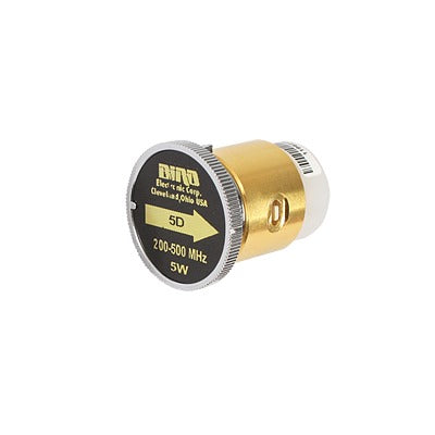 5D - Elemento de 5 Watt en Línea 7/8" para Wattmetro BIRD 43 en Rango de Frecuencia de 200 a 500 MHz.