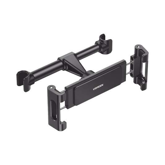 60108 Soporte de Celular para Reposacabezas de automóvil / Compatibilidad con dispositivos de 4.7 a 12.9 / Ajustable de 101-144mm / Rotación de 360° / Goma Anti-Arañazos / Diseño Plegable / Anti Vibración / Aluminio +