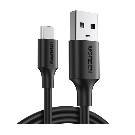 60116 Cable USB-A 2.0 a USB-C | 1 Metro | Carga y Sincronización de Datos | Protección Integrada | Duradero y Flexible| Caja ABS | Cubierta de TPE | Color Negro.