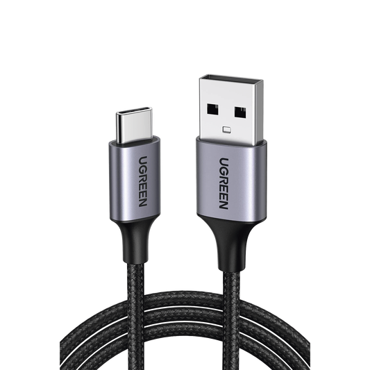 60126 - Cable USB-A a USB-C | 1 Metro (3.28 Pies) | Transferencia de Datos de 480 Mbps | Carga R�pida | QC 4.0/3.0/2.0 | FPC | AFC | Protecci�n Integrada | Caja de Aluminio | Nylon Trenzado | Color Negro