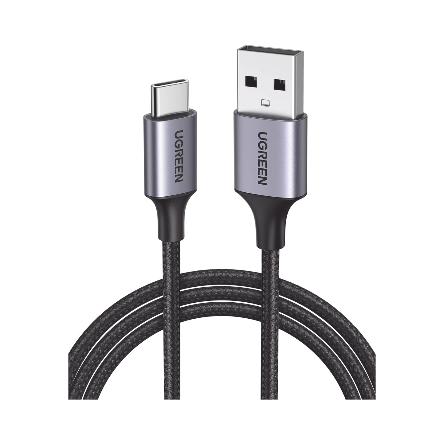 60128 - Cable USB-A a USB-C | 2 Metros (6.56 Pies) | Transferencia de Datos de 480 Mbps | Carga R�pida | QC 4.0/3.0/2.0 | FPC | AFC | Protecci�n Integrada | Caja de Aluminio | Nylon Trenzado | Color Negro