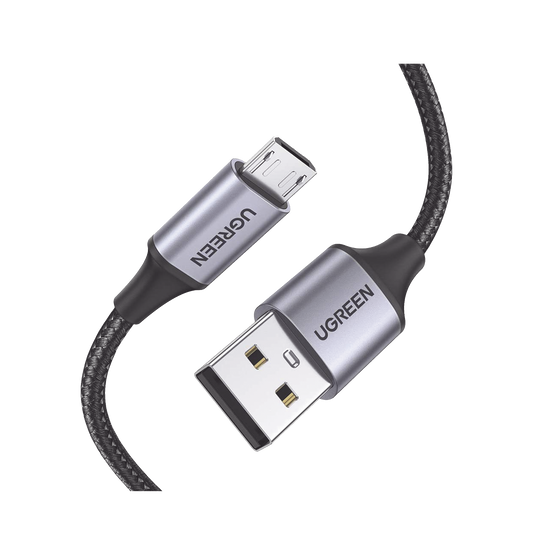 60146 - Cable USB-A a Micro USB | 1 Metro (3.28 Pies) | Carga R�pida | QC 3.0/2.0 | FPC | AFC | Transferencia de Datos de 480 Mbps | Recarga hasta 18W | Protecci�n Integrada | Caja de Aluminio | Nylon Trenzado | Color Negro