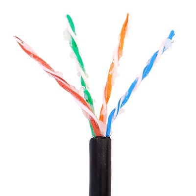 66-44-64/1000 Bobina de 1000 ft ( 305 m ) Cat5e con gel para exterior, color Negro, para aplicaciones en sistemas de redes de datos y cableado estructurado.Uso intemperie.