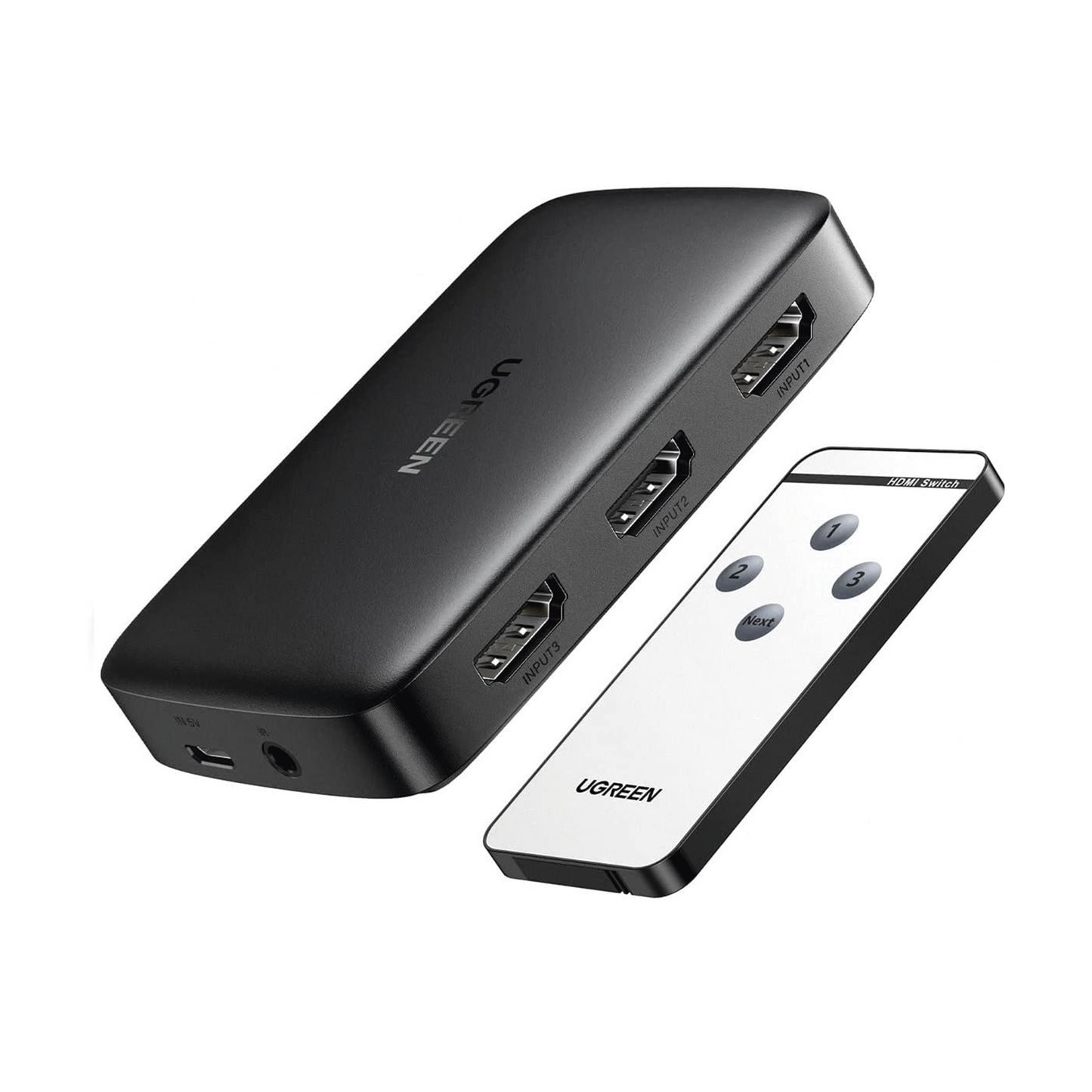 80125 - Conmutador HDMI (Switch) 4K@30Hz | 3 Entradas a 1 Salida | 3D | Transmisión Estable | Incluye Control Remoto | Receptor de Infrarrojos | Indicador LED | Chip Inteligente | Incluye Cable Micro USB para Alimentación.