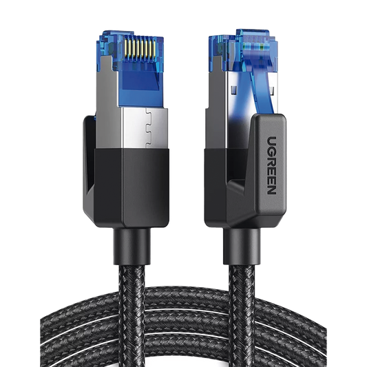 80429 - Cable Ethernet Cat8 CLASS F/FTP Redondo con Malla de Nylon 1 Metro (3.28 Pies)