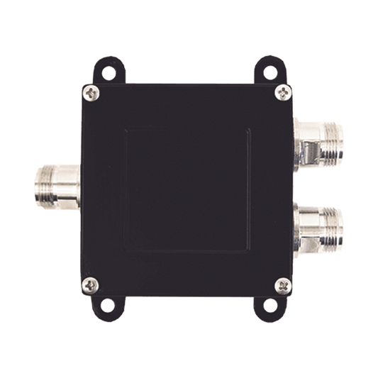 859-114 Separador TAP -7 dB con rango de frecuencia de 700 a 2500 MHz. Ideal para separar las antenas a diferentes longitudes de cable coaxial. 50 Ohm. Conectores N Hembra.
