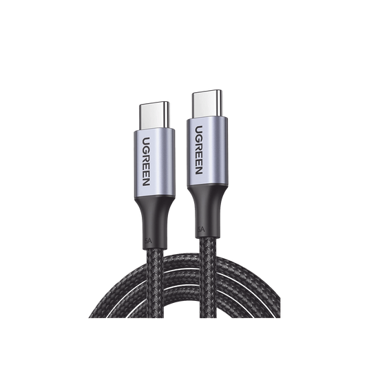 90120 - Cable USB-C a USB-C | 3 Metros | Carga Rápida de hasta 100W | Transferencia de datos 480 Mbps | PD3.0 | QC4.0/3.0/2.0 | FPC | AFC | Protección Integrada| Caja de Aluminio | Nylon Trenzado | Amplia Compatibilidad | Color Negro.
