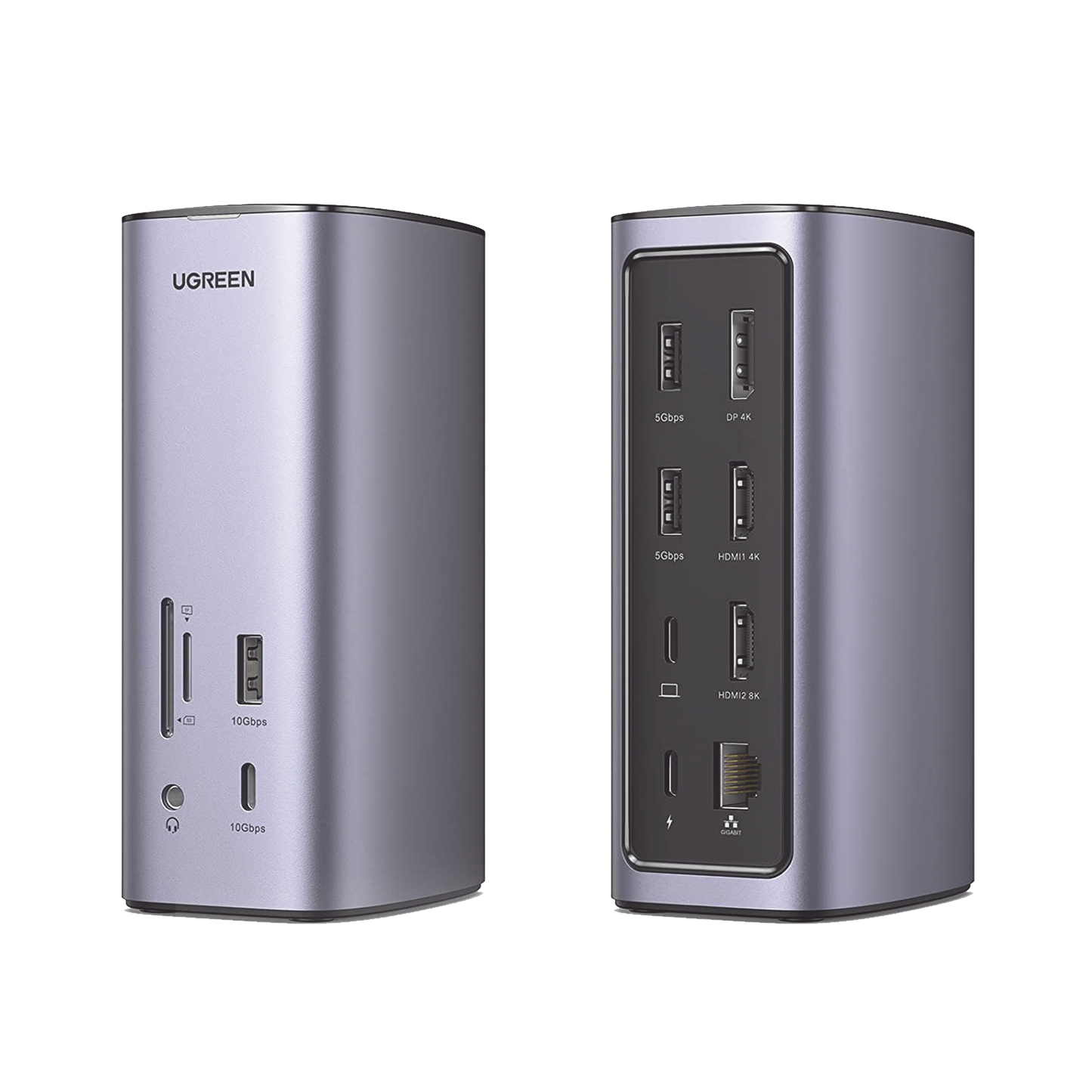 90325 - HUB USB-C (Docking Revodok Pro) 12 en 1 | 2 USB-A 3.0 | 1 USB-C PD Carga 100W | 1 USB-A 3.1 | 1 USB-C 3.1 | HDMI 4K | HDMI 8K Ultra HD | Display Port 4K | RJ45 (Gigabit) | Lector Tarjeta SD + Micro SD (TF) | Jack Audio 3.5mm.