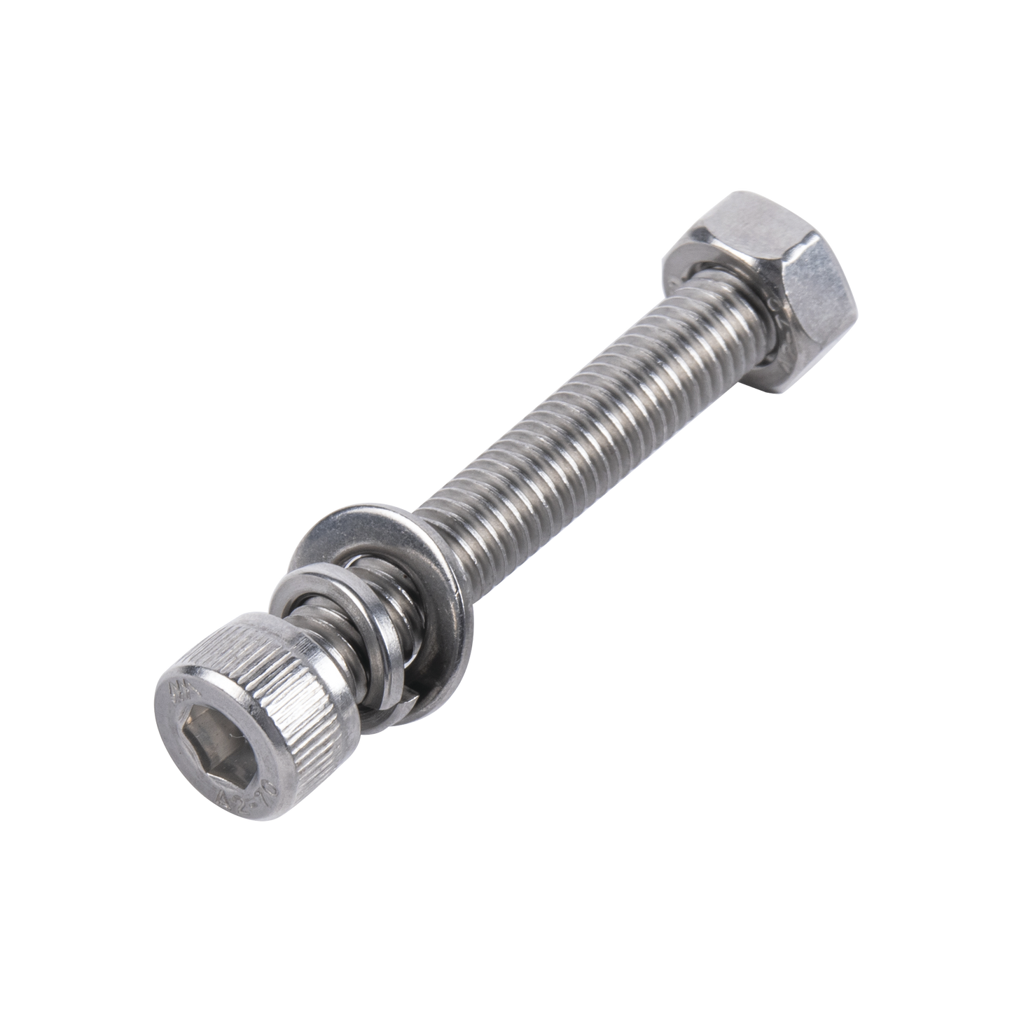 950-5080-304 - 1 Tornillo Allen Milimétrico de Acero Inoxidable  M8-1.25 x 30/ Con 1 Tuerca, 1 Arandela de Presión y 1 Plana / Para Montajes de Módulos Foto Voltaicos .