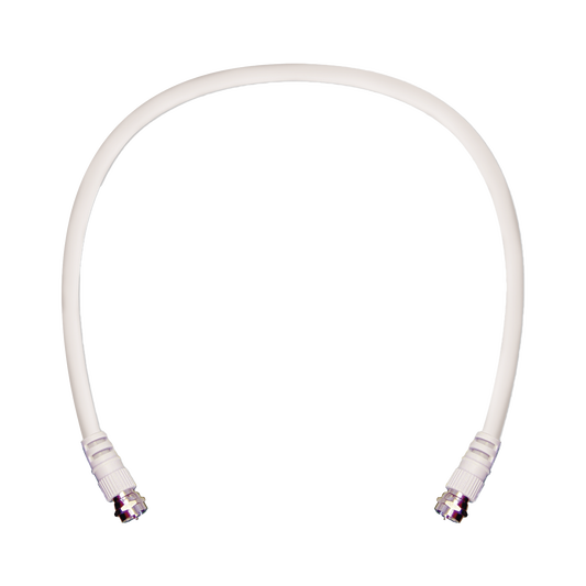 950-602 Jumper Coaxial con Cable Tipo RG-6 en Color Blanco de 60.96 centímetros de Longitud y Conectores F Macho en Ambos Extremos. 75 Ohm de Impedancia.
