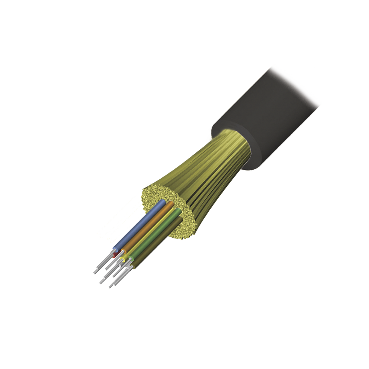9GD8P004C-E201A Cable de Fibra Óptica de 4 hilos, Interior/Exterior, Tight Buffer, No Conductiva (Dielectrica), Plenum, Monomodo OS2, 1 Metro