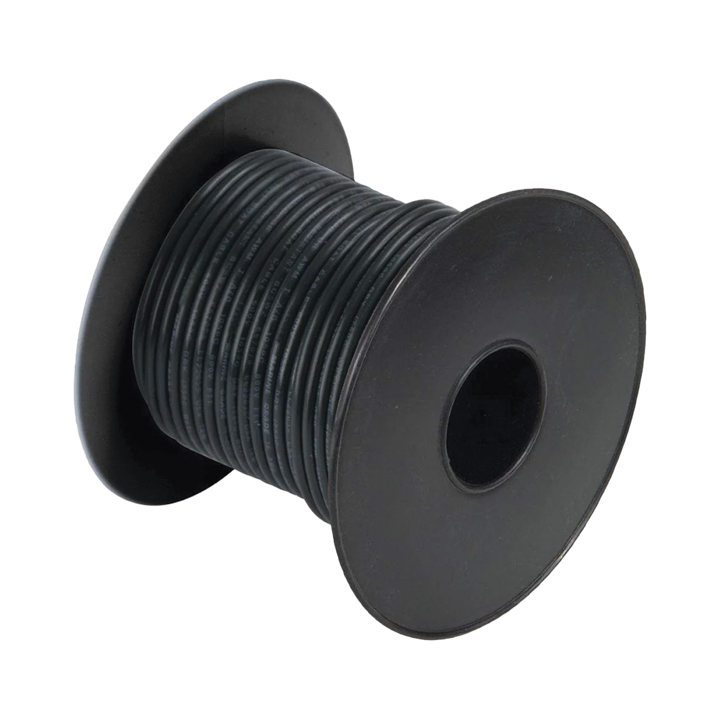 Rollo de cable grado marino calibre 14 en color negro de 100 pies (30.48 m).